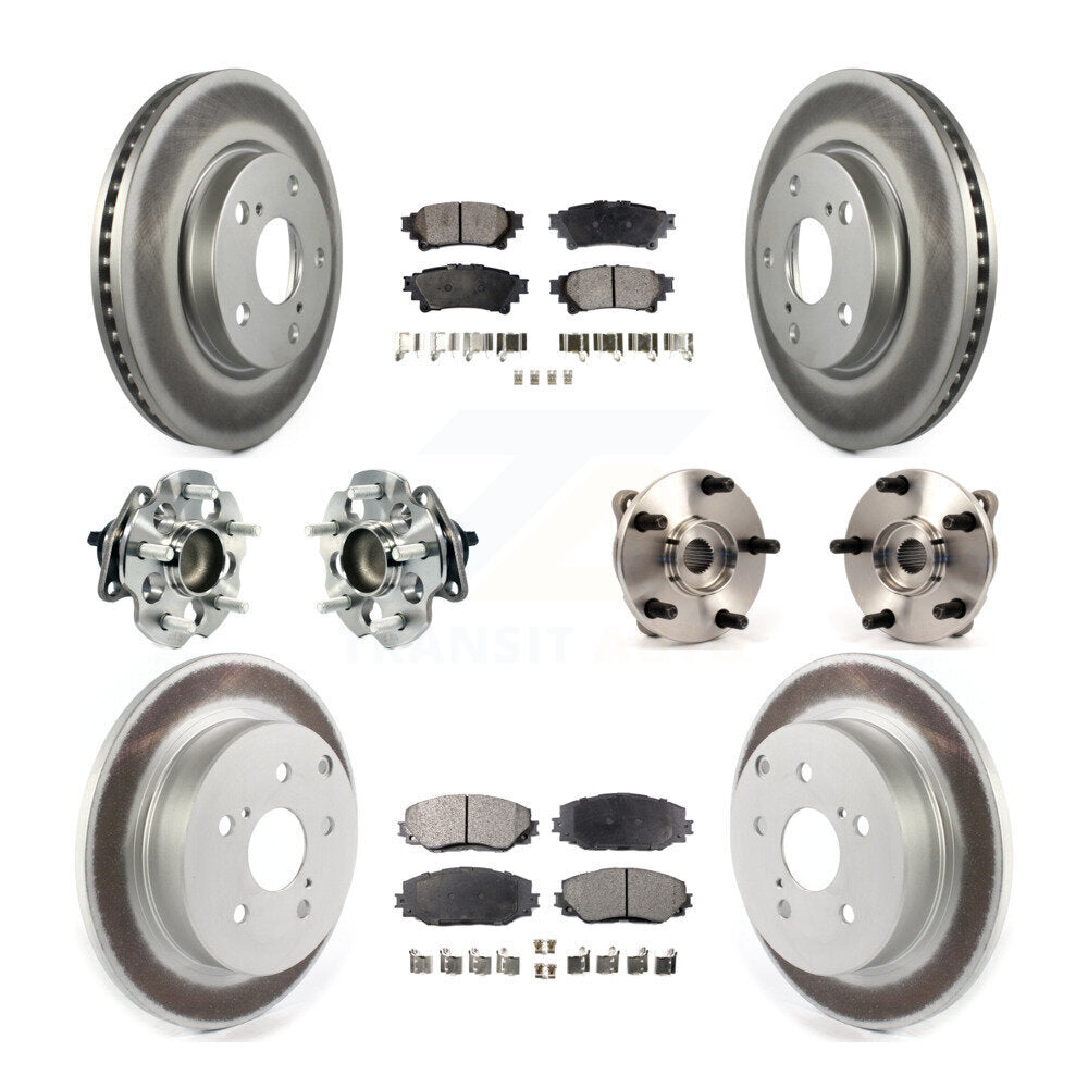 Hub Bearing Coat Brake Rotor Pads Front Rear Kit (10Pc) For 12-18 Toyota Prius V