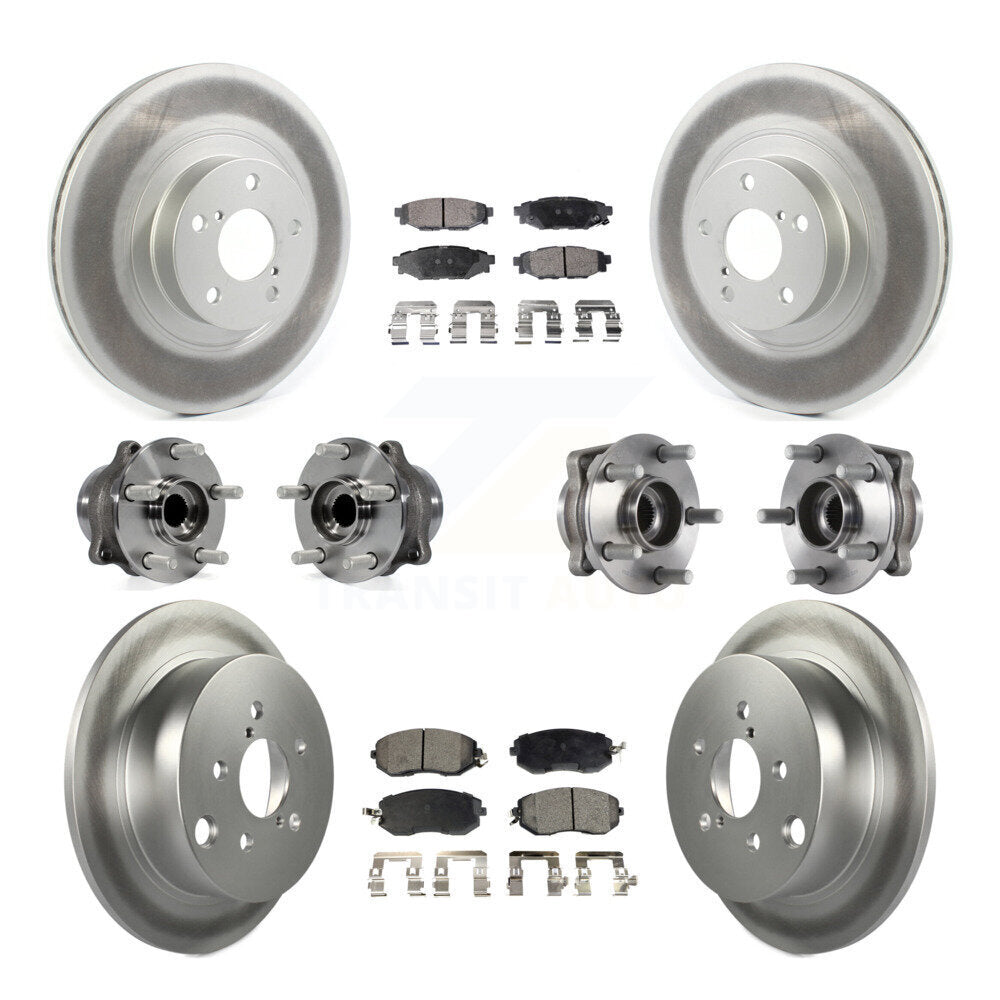 Hub Bearing Coated Brake Rotor Pads Front Rear Kit (10Pc) For Subaru Forester XV