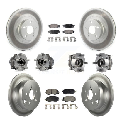 Hub Bearing Coated Brake Rotor Pads Front Rear Kit (10Pc) For Subaru Forester XV
