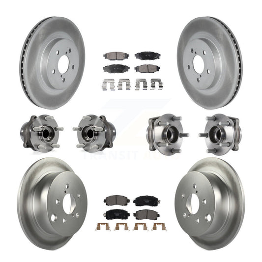 Hub Bearing Coated Brake Rotor & Pads Front Rear Kit (10Pc) For Subaru Crosstrek