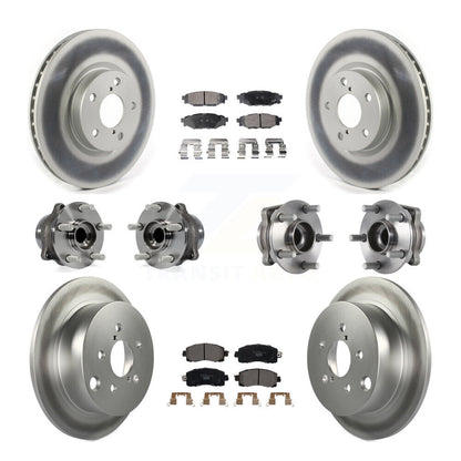 Hub Bearing Coated Disc Brake Rotor Pad Front Rear Kit (10Pc) For Subaru Impreza