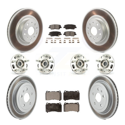 Hub Bearing Coated Disc Brake Rotor & Pad Front Rear Kit (10Pc) For Cadillac CTS