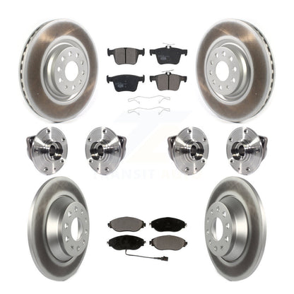 Hub Bearing Coat Brake Rotor Pad Front Rear Kit (10Pc) For Volkswagen Tiguan AWD