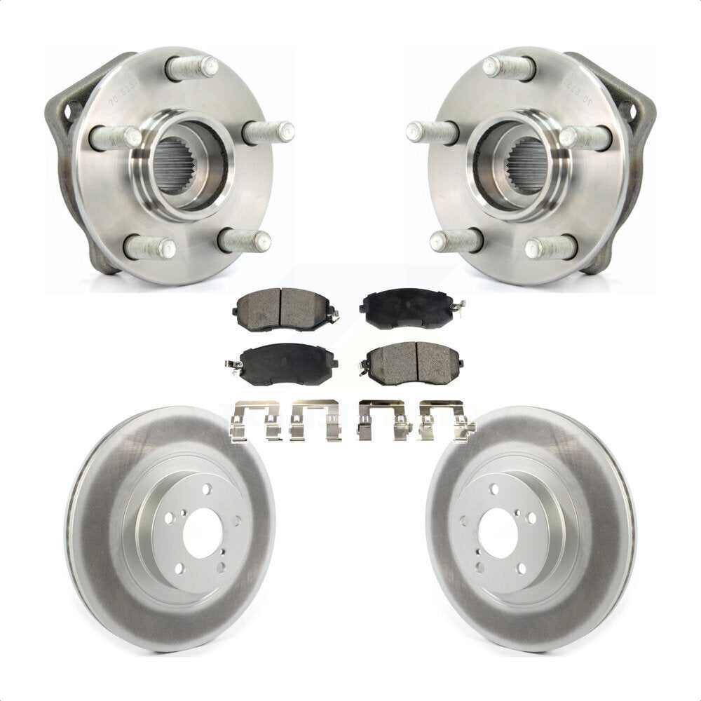 Hub Bearing Coated Brake Rotor Pad Front Kit For Subaru Impreza Forester Outback