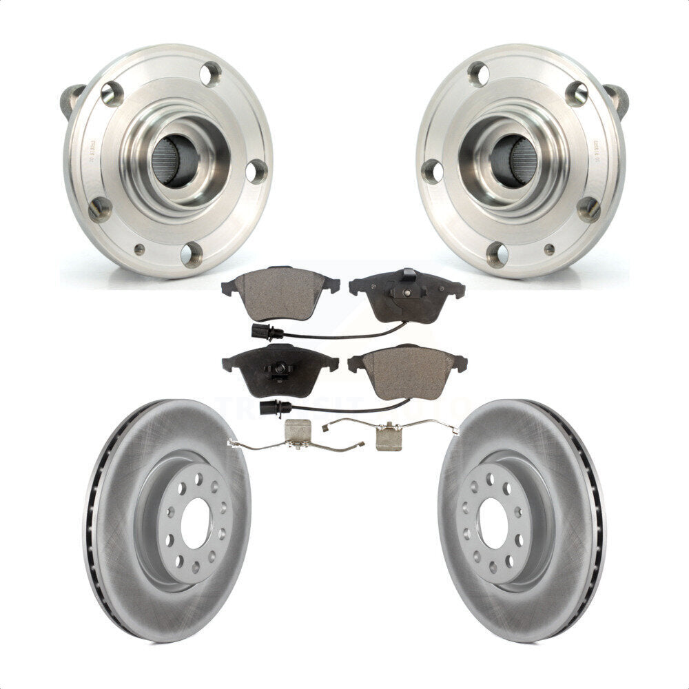 Hub Bearing Assembly Coated Disc Brake Rotor And Pad Front Kit For Volkswagen CC