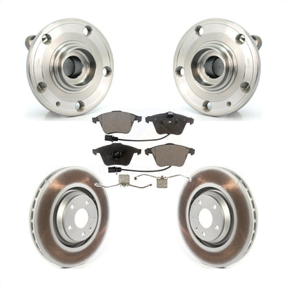 Hub Bearing Assembly Coated Brake Rotor & Pads Front Kit For Audi TT Quattro TTS