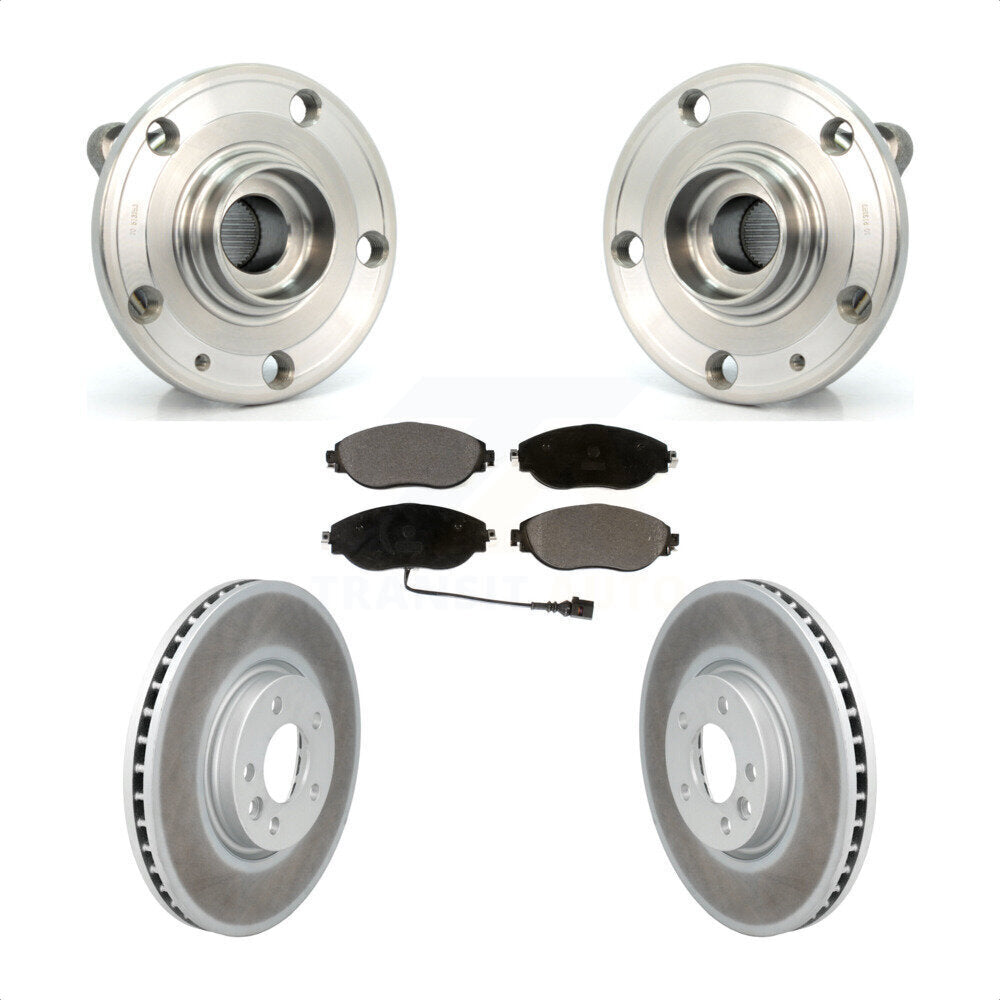 Hub Bearing Assembly Coated Disc Brake Rotor Pad Front Kit For Volkswagen CC AWD