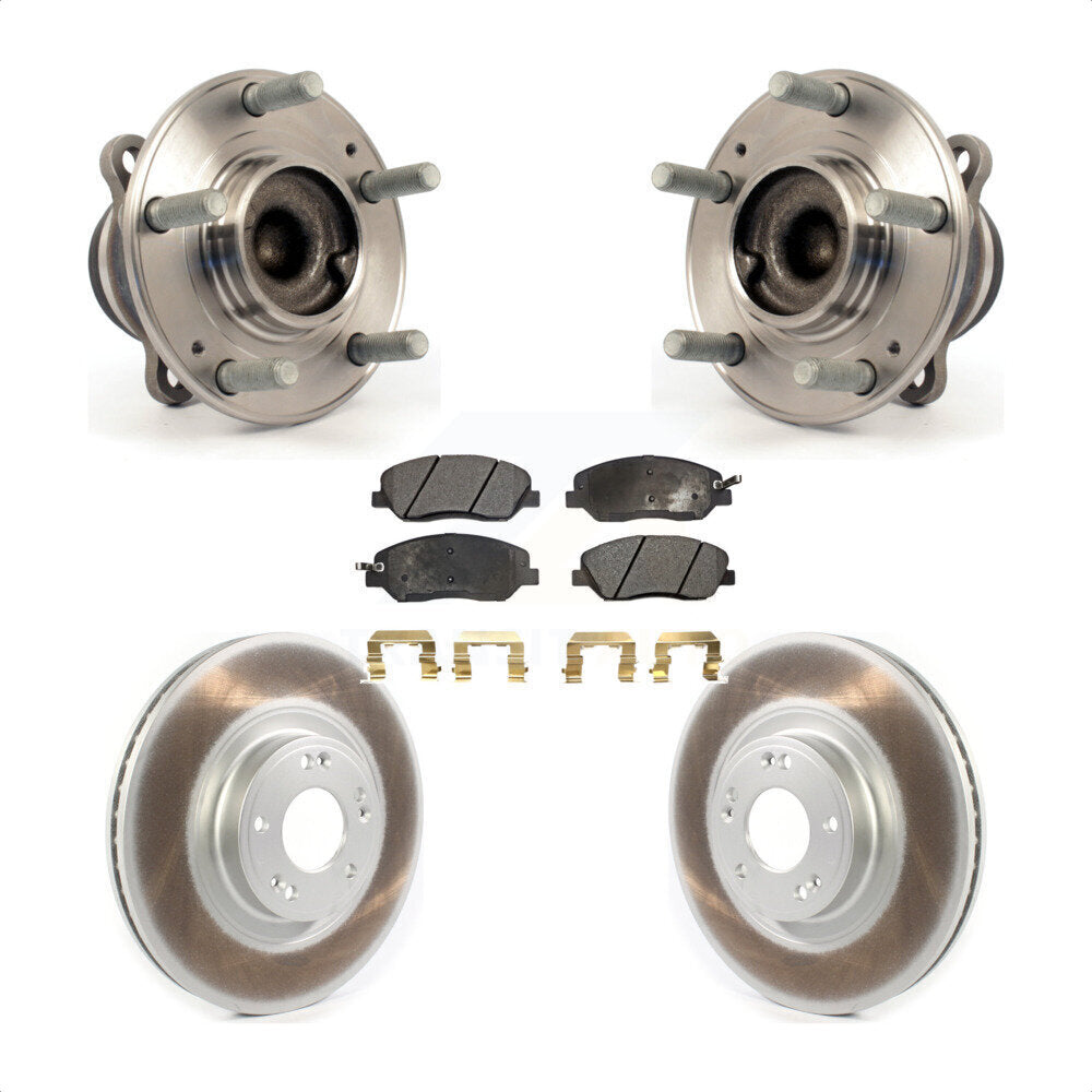 Hub Bearing Coated Disc Brake Rotor Pads Front Kit For 2012 Hyundai Genesis 3.8L