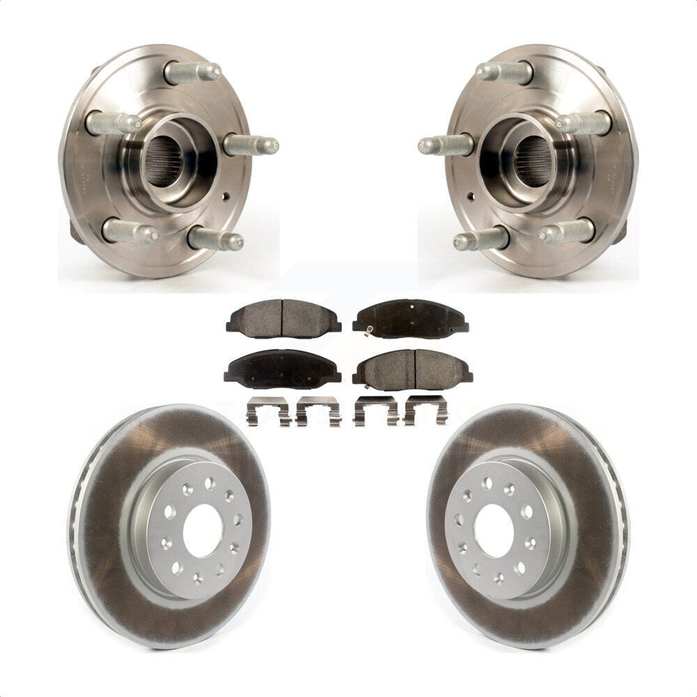 Hub Bearing Assembly Coated Disc Brake Rotor And Pads Front Kit For Cadillac CTS