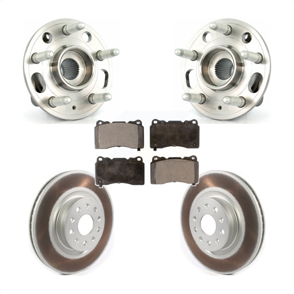 Hub Bearing Assembly Coated Disc Brake Rotor And Pads Front Kit For Cadillac CTS