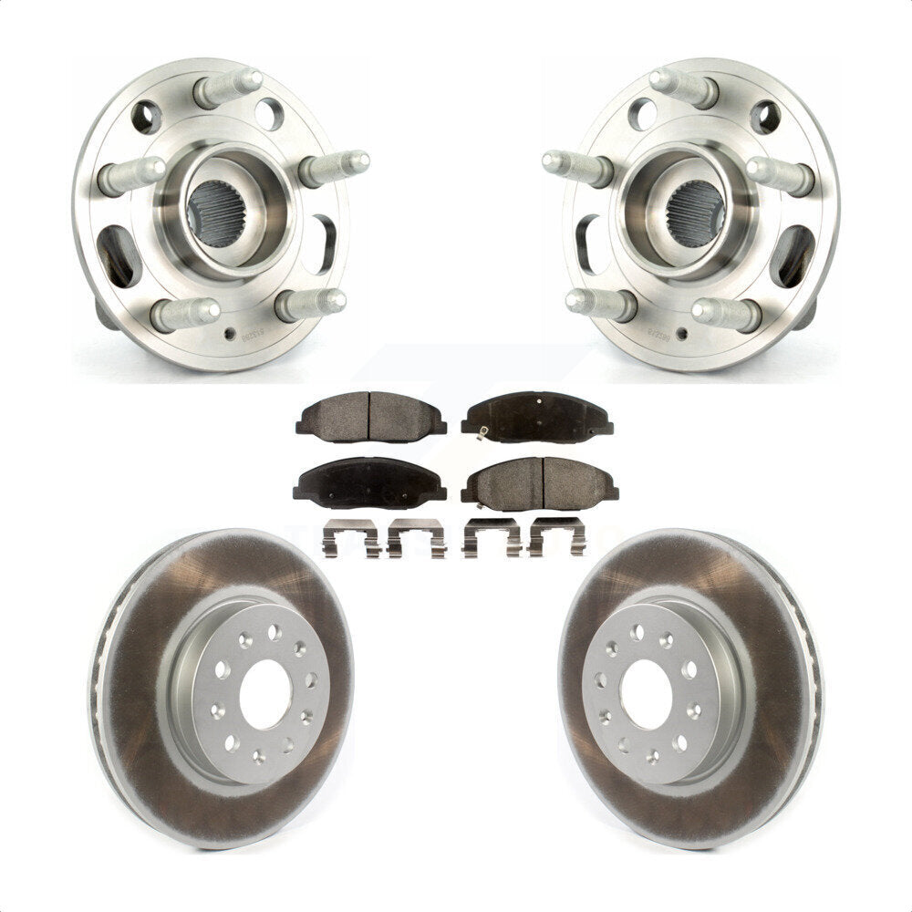 Hub Bearing Assembly Coated Disc Brake Rotor And Pads Front Kit For Cadillac CTS