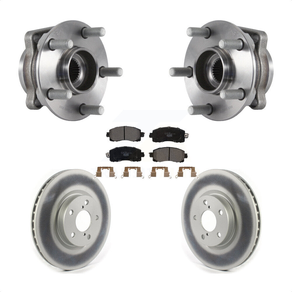 Hub Bearing Assembly Coated Disc Brake Rotor & Pads Front Kit For Subaru Impreza
