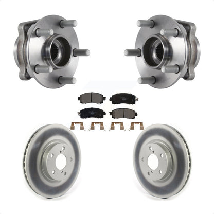 Hub Bearing Assembly Coated Disc Brake Rotor & Pads Front Kit For Subaru Impreza