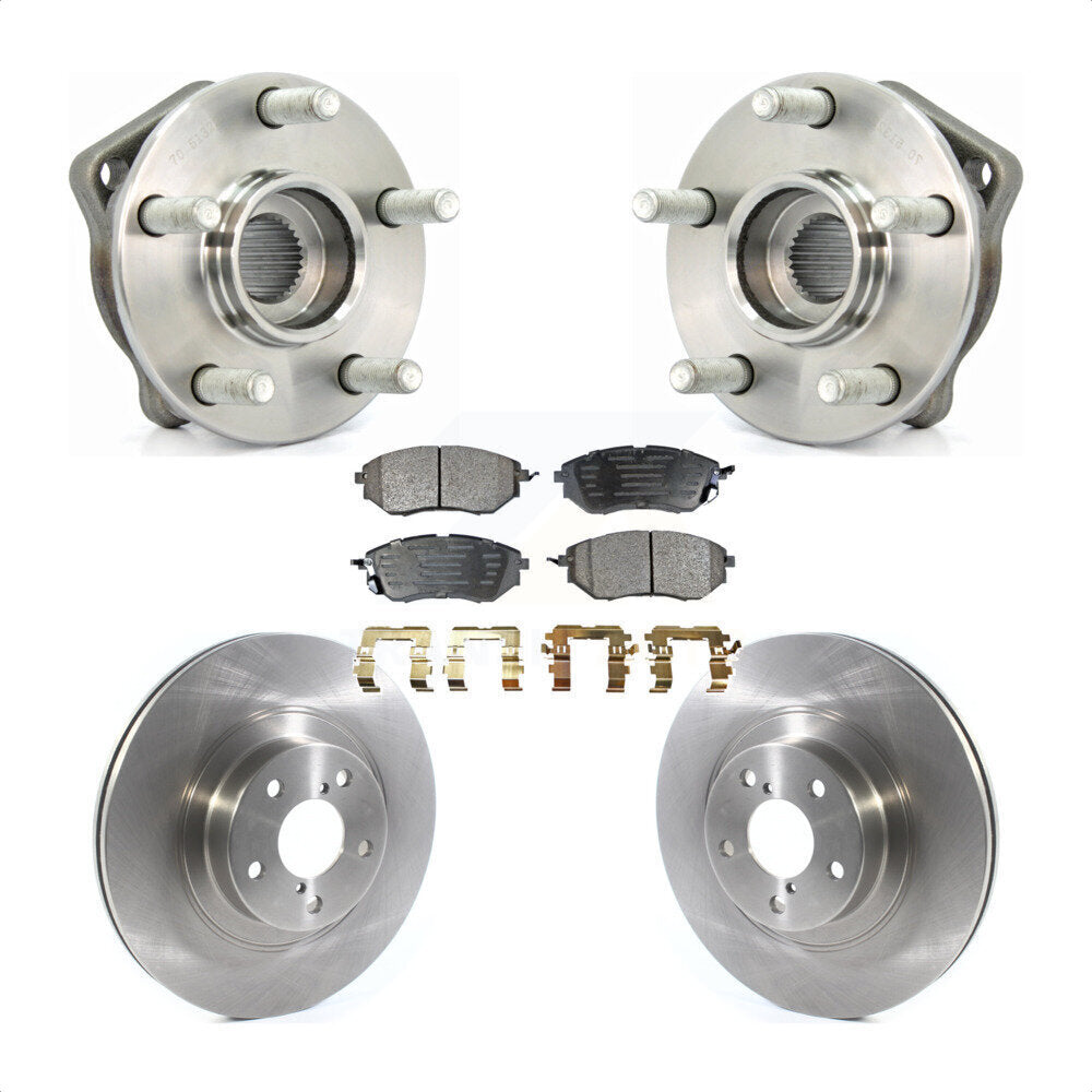 Hub Bearing Brake Rotor And Pad Front Kit For 2009 Subaru Legacy 3.0 R with 3.0L