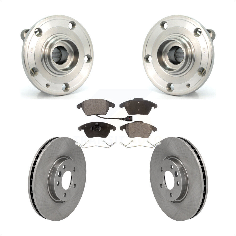 Hub Bearing Assembly Disc Brake Rotors And Pads Front Kit For Volkswagen CC