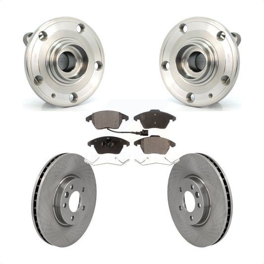 Hub Bearing Assembly Disc Brake Rotors And Pads Front Kit For Volkswagen CC
