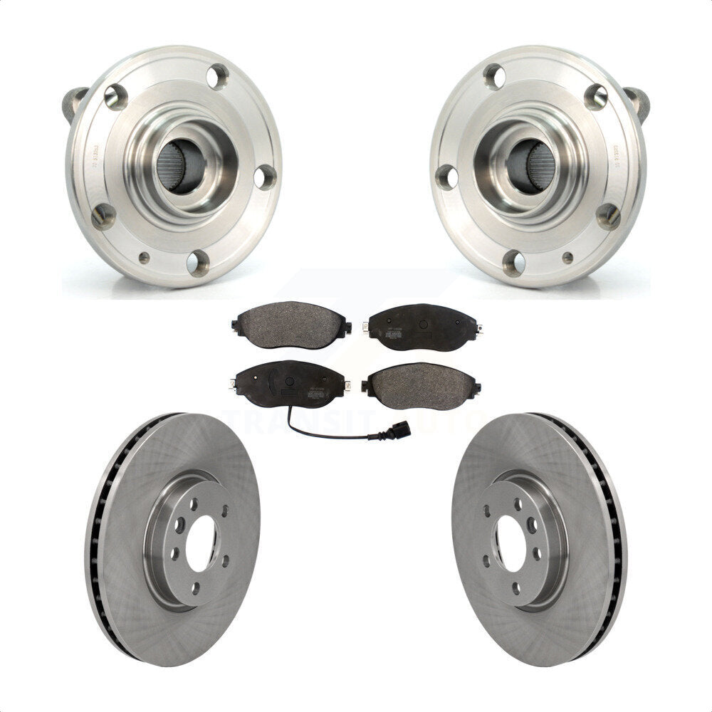 Hub Bearing Assembly Disc Brake Rotors And Pads Front Kit For Volkswagen CC AWD