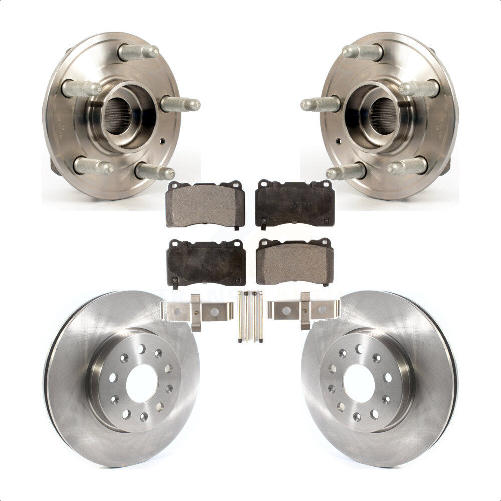Hub Bearing Brake Rotor Pad Front Kit For 2014 Cadillac CTS With Brembo Calipers