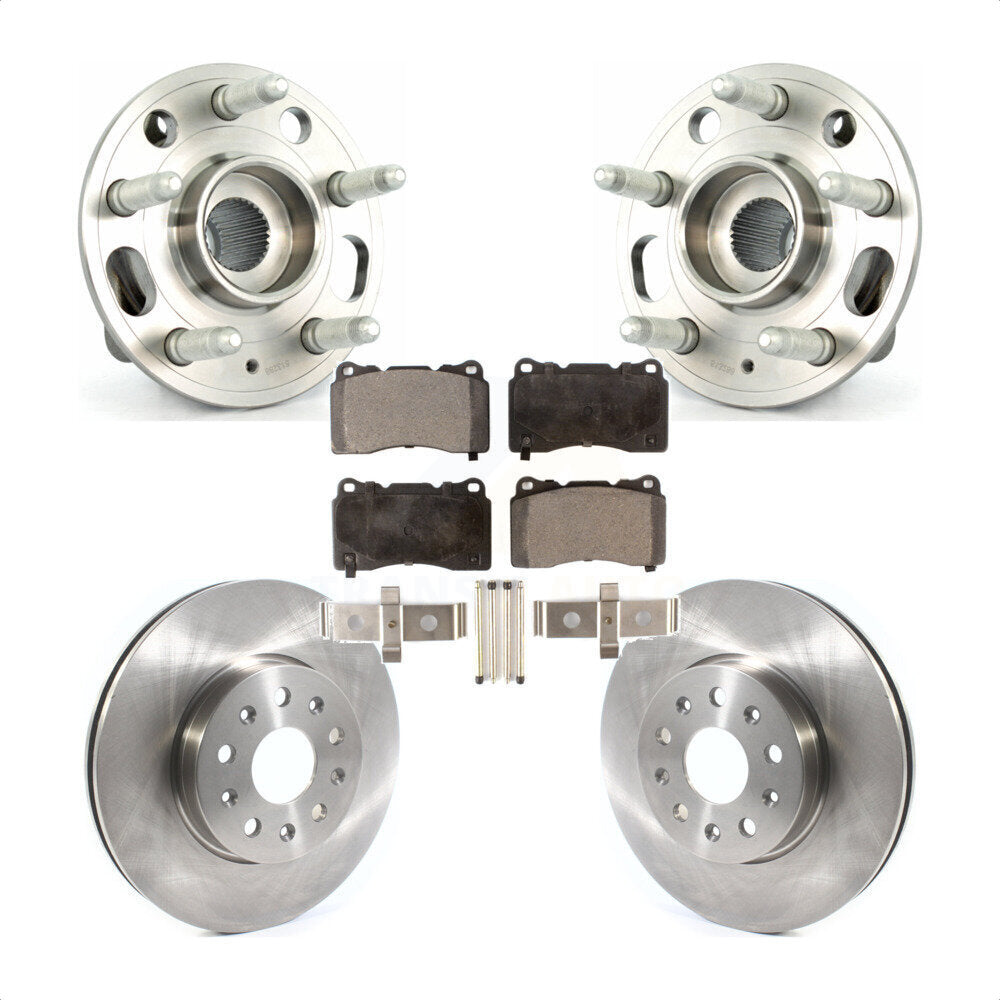 Hub Bearing Assembly Disc Brake Rotors And Pads Front Kit For Cadillac CTS