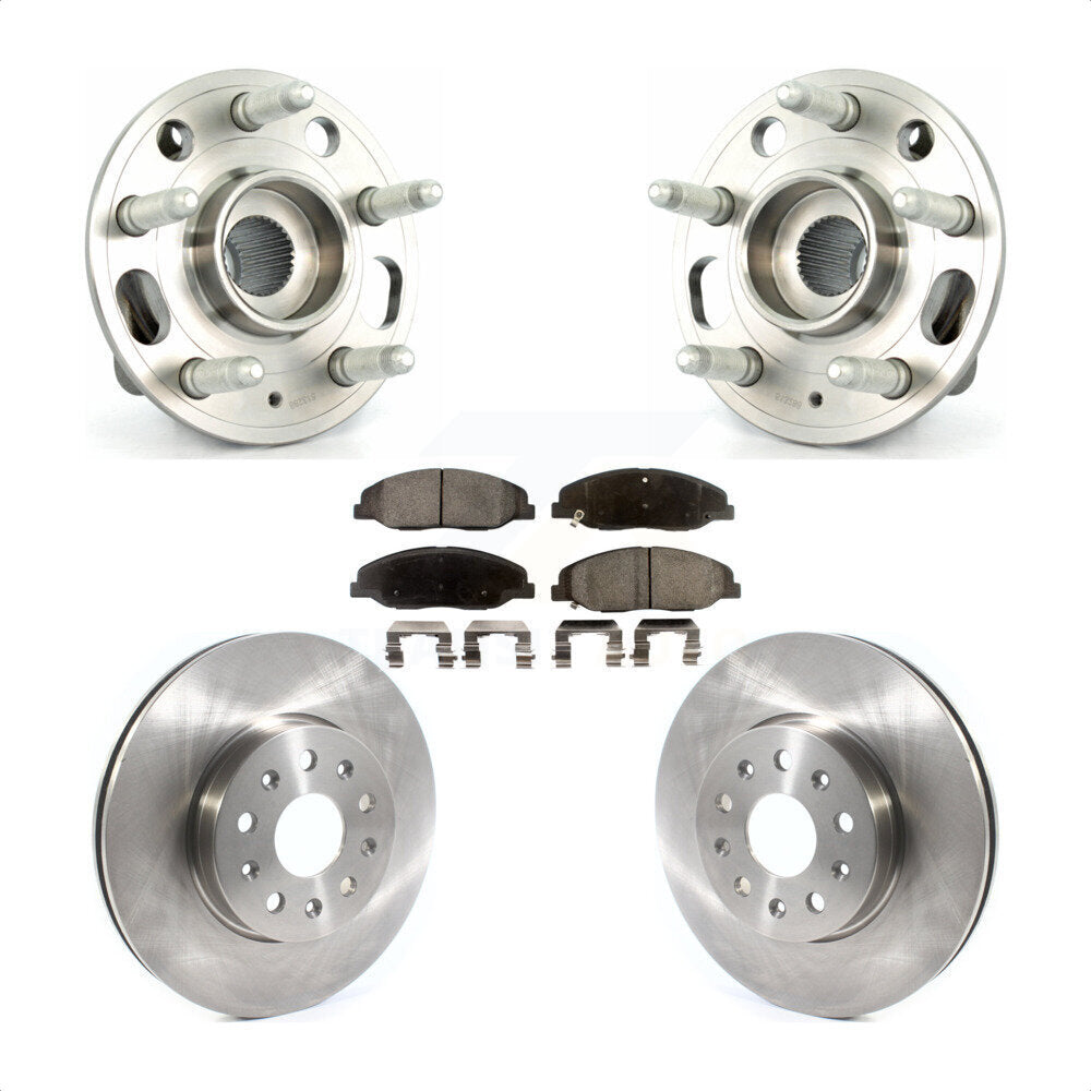 Hub Bearing Brake Rotor Pad Front Kit For Cadillac CTS Without Heavy Duty Brakes