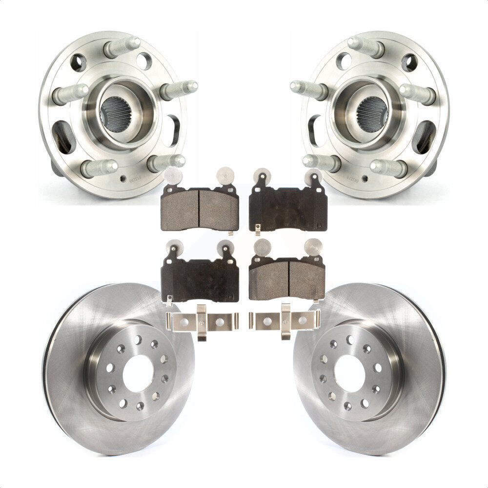 Hub Bearing Assembly Disc Brake Rotors And Pads Front Kit For Cadillac CTS