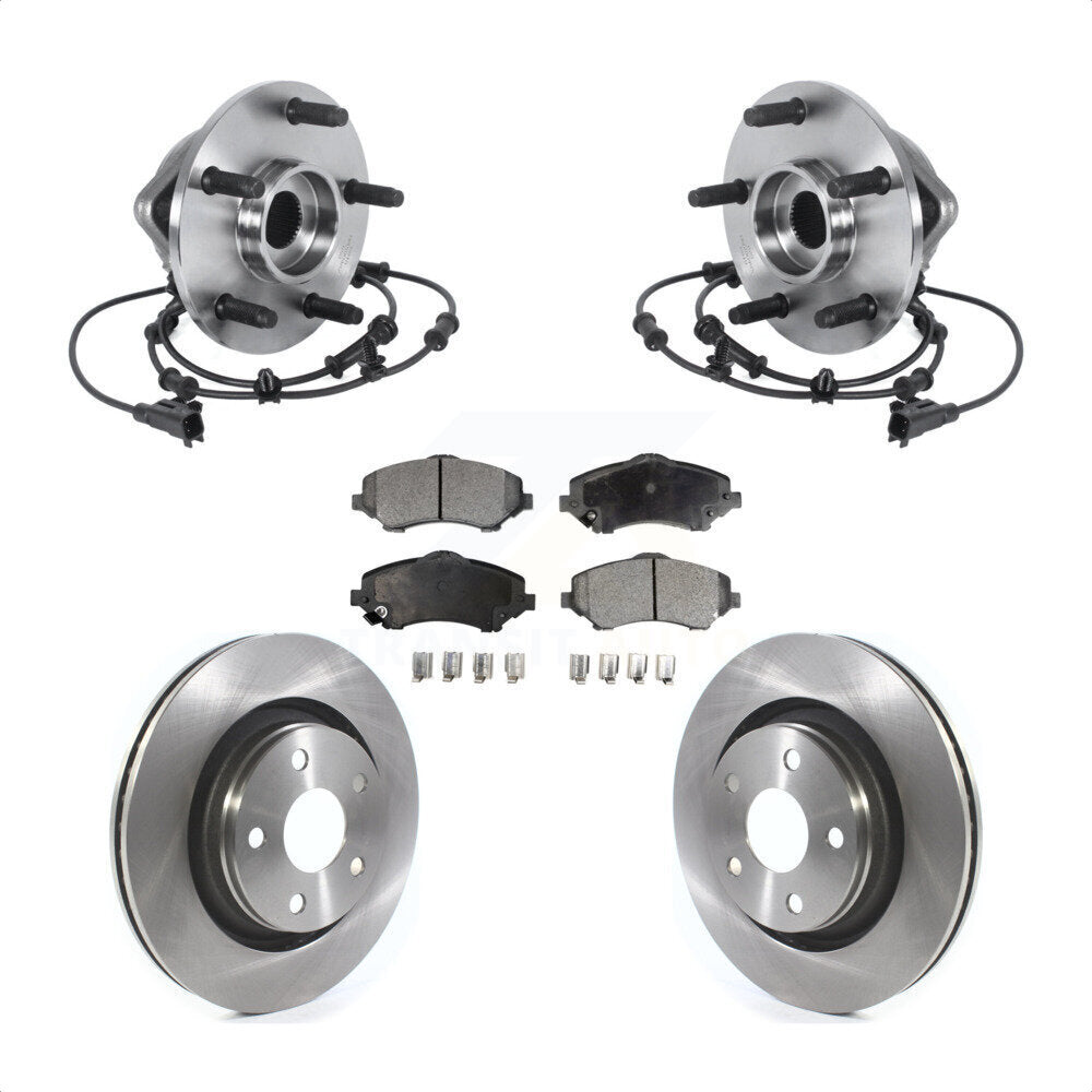 Hub Bearing Assembly Disc Brake Rotors And Pads Front Kit For Jeep Wrangler