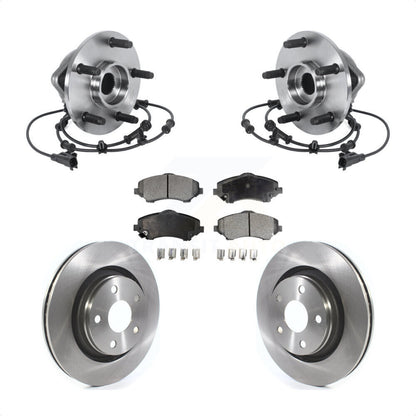 Hub Bearing Assembly Disc Brake Rotors And Pads Front Kit For Jeep Wrangler