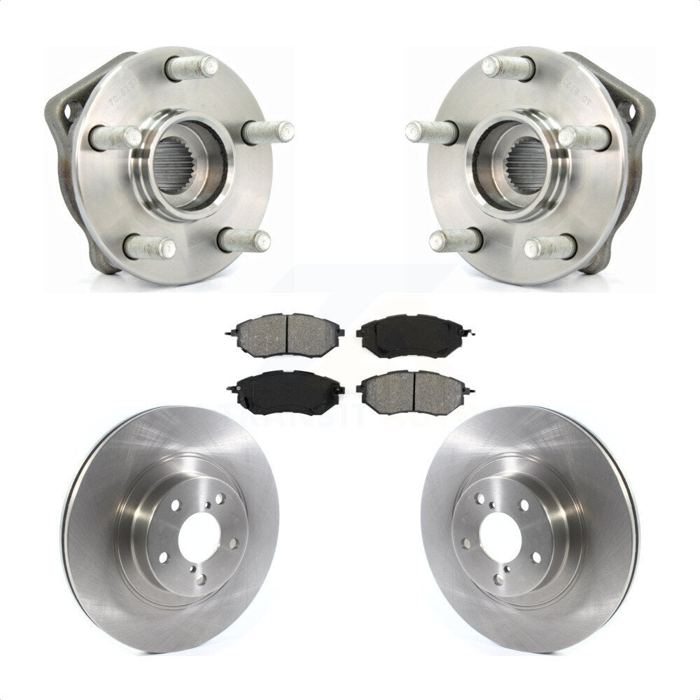 Hub Bearing Brake Rotor And Pad Front Kit For 2009 Subaru Legacy 3.0 R with 3.0L