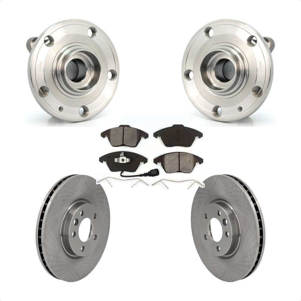 Hub Bearing Assembly Disc Brake Rotors And Pads Front Kit For Volkswagen CC