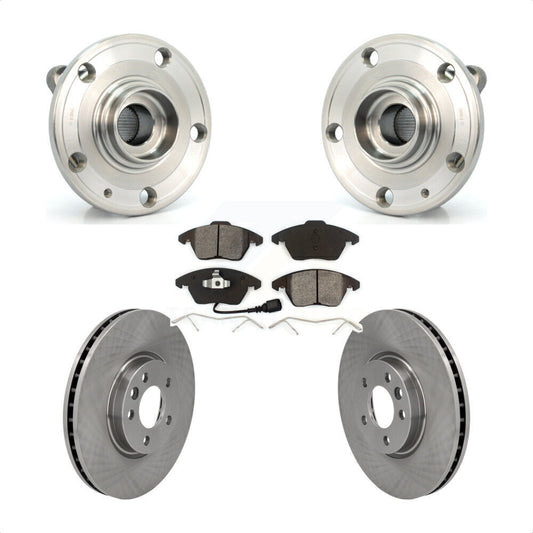 Hub Bearing Assembly Disc Brake Rotors And Pads Front Kit For Volkswagen CC