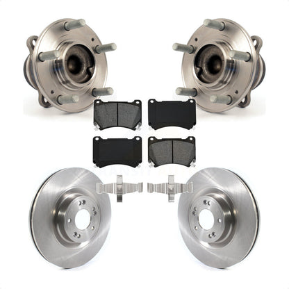 Hub Bearing Assembly Disc Brake Rotor & Pads Front Kit For Hyundai Genesis Equus