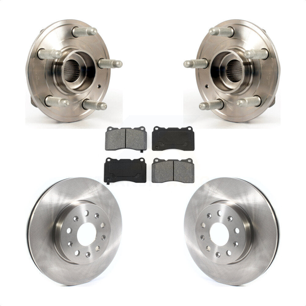 Hub Bearing Brake Rotor Pad Front Kit For 2014 Cadillac CTS With Brembo Calipers
