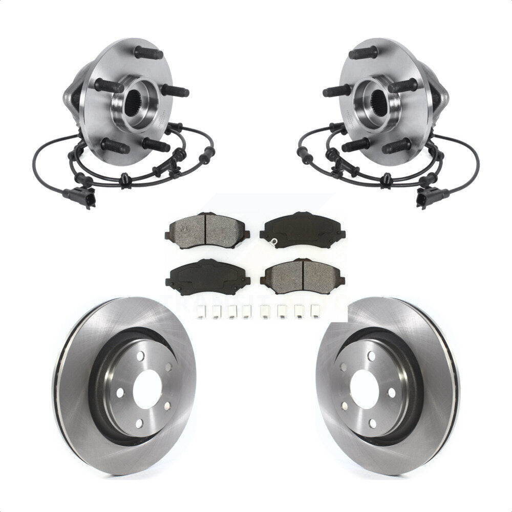 Hub Bearing Assembly Disc Brake Rotors And Pads Front Kit For Jeep Wrangler