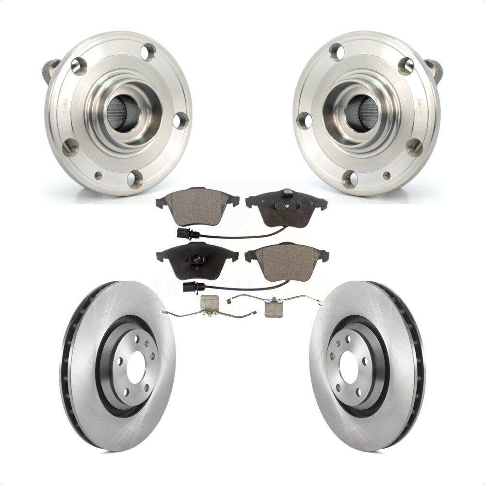 Hub Bearing Assembly Disc Brake Rotor And Pads Front Kit For Audi TT Quattro TTS
