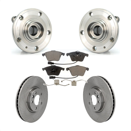 Hub Bearing Assembly Disc Brake Rotors And Pads Front Kit For Volkswagen CC