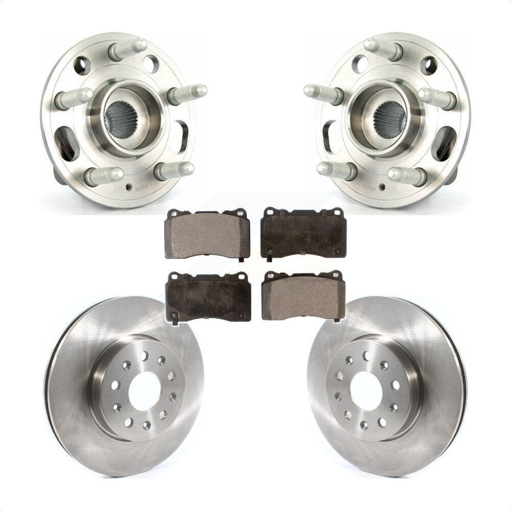 Hub Bearing Assembly Disc Brake Rotor And Ceramic Pad Front Kit For Cadillac CTS