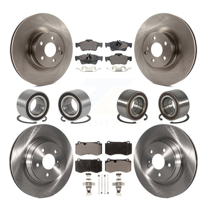 Bearings Disc Brake Rotors And Pads Front Rear Kit (10Pc) For Mercedes-Benz S350