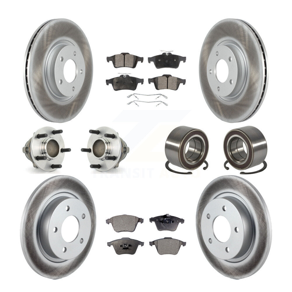 Hub Bearings Coated Disc Brake Rotors And Pads Front Rear Kit (10Pc) For Mazda 3