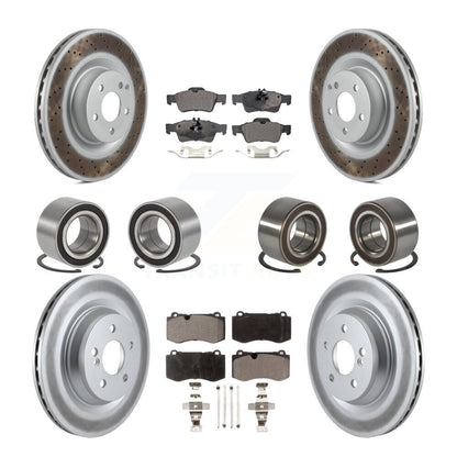 Bearing Coated Disc Brake Rotor Pad Front Rear Kit (10Pc) For Mercedes-Benz S350
