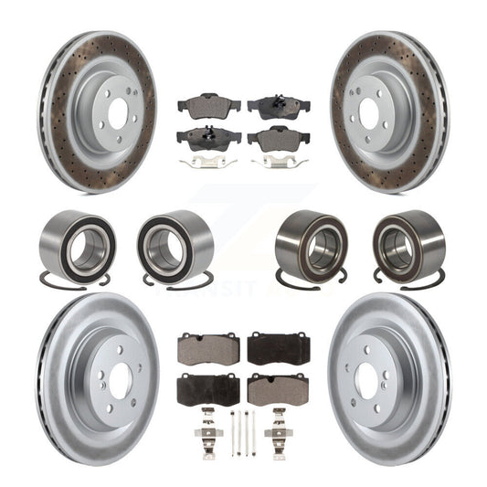 Bearing Coated Disc Brake Rotor Pad Front Rear Kit (10Pc) For Mercedes-Benz S350