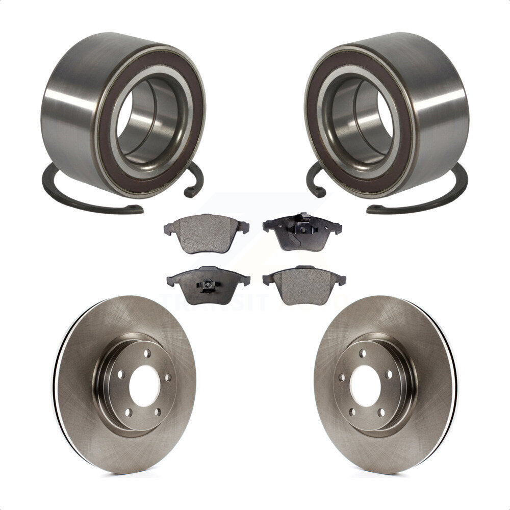 Wheel Bearing Disc Brake Rotors And Semi-Metallic Pads Front Kit For Mazda 3