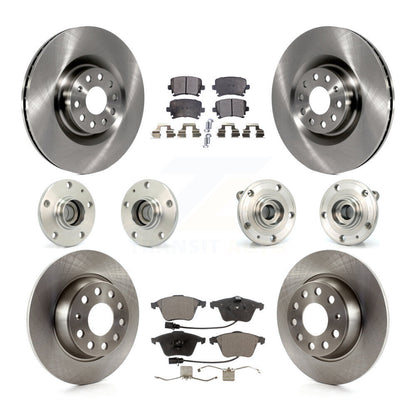Hub Bearing Disc Brake Rotor And Pad Front Rear Kit (10Pc) For Volkswagen Passat