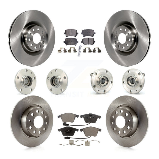 Hub Bearing Disc Brake Rotor And Pad Front Rear Kit (10Pc) For Volkswagen Passat