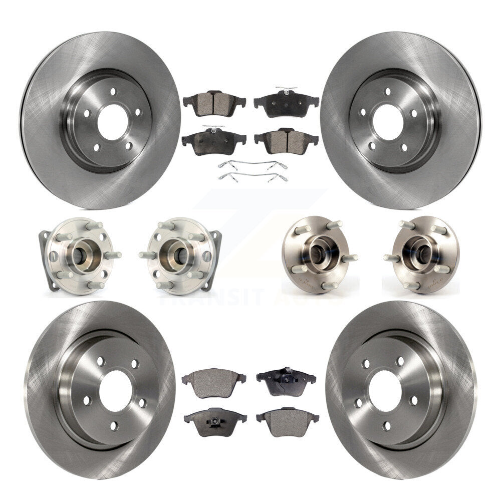 Hub Bearing Disc Brake Rotor And Pad Front Rear Kit (10Pc) For Volvo S40 V50 AWD