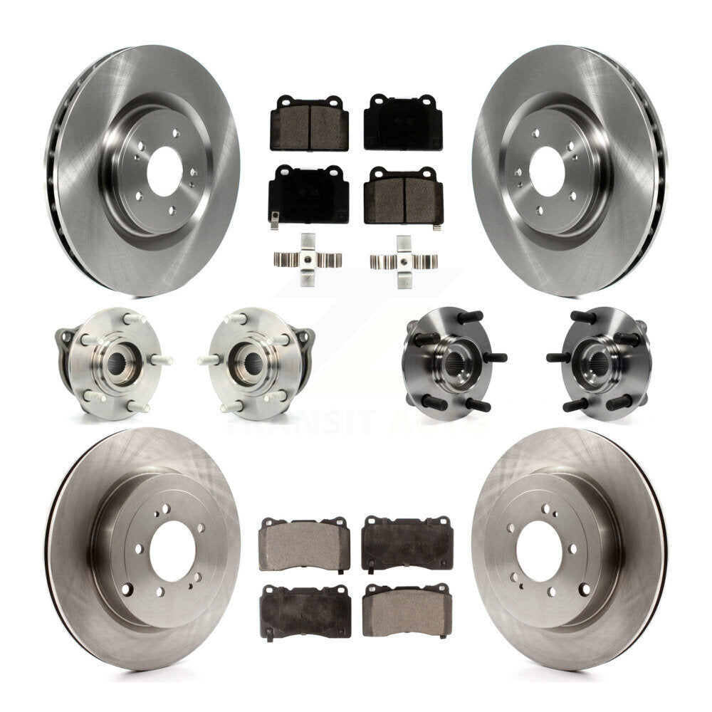 Hub Bearing Disc Brake Rotor And Pad Front Rear Kit (10Pc) For Mitsubishi Lancer