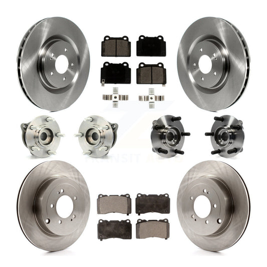 Hub Bearing Disc Brake Rotor And Pad Front Rear Kit (10Pc) For Mitsubishi Lancer