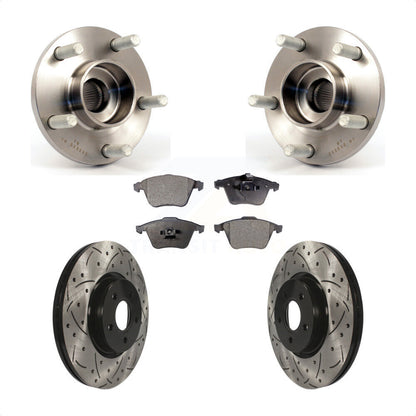 Hub Bearing Assembly Drill Slot Brake Rotor Pads Front Kit For Volvo S40 V50 C70