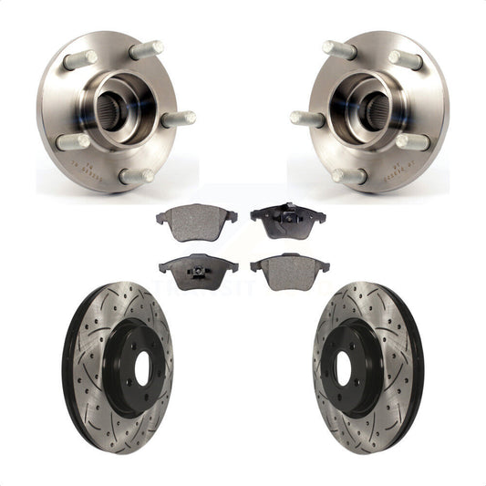 Hub Bearing Assembly Drill Slot Brake Rotor Pads Front Kit For Volvo S40 V50 C70