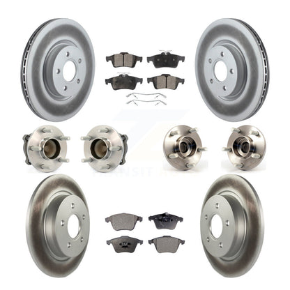 Hub Bearing Coated Brake Rotor & Pad Front Rear Kit (10Pc) For Volvo S40 V50 C70