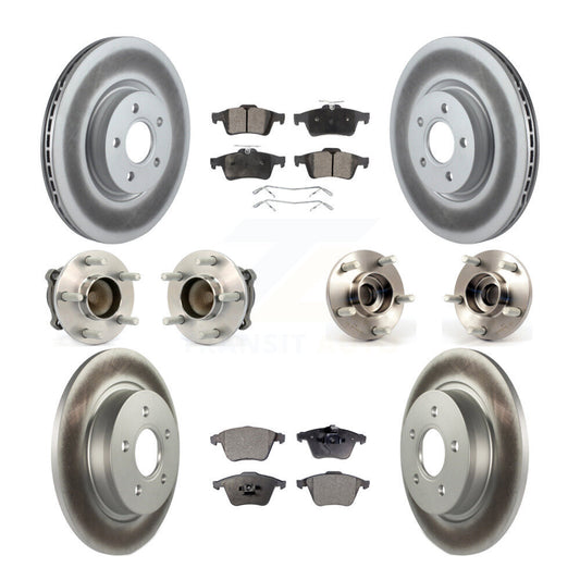 Hub Bearing Coated Brake Rotor & Pad Front Rear Kit (10Pc) For Volvo S40 V50 C70